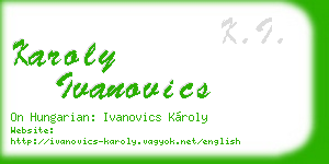 karoly ivanovics business card